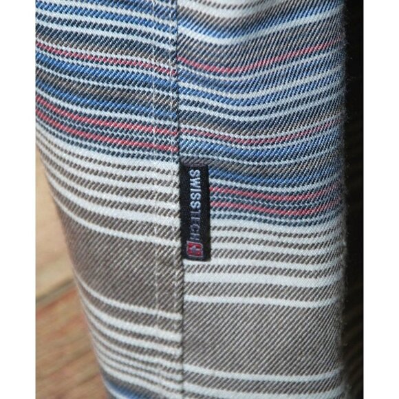 Swiss Tech Men's Brown Button Down Striped Shirt Size 3XL 54-56 Long Sleeve - Picture 4 of 9